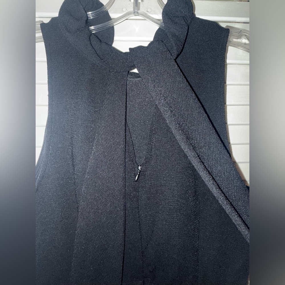 Do + Be black ruffle neck romper. Size medium. Pockets! - Picture 5 of 7